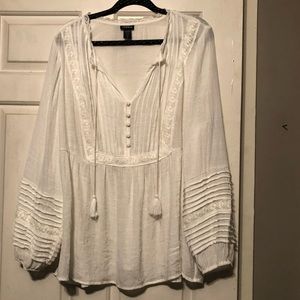 Torrid Boho Blouse with Sleeve Detail White Size 2
